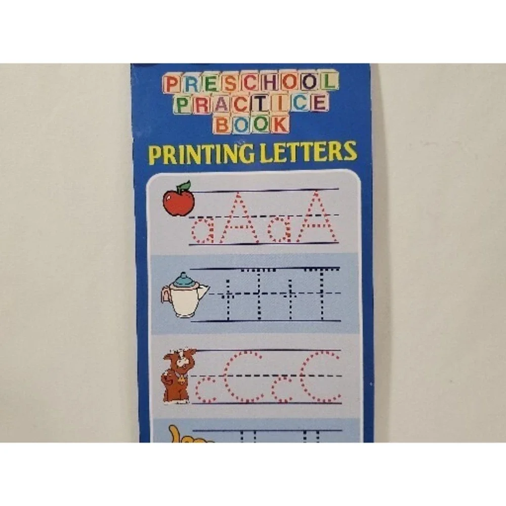 Vintage 1998 Fisher Price Preschool Practice Book Printing Letters Workbook